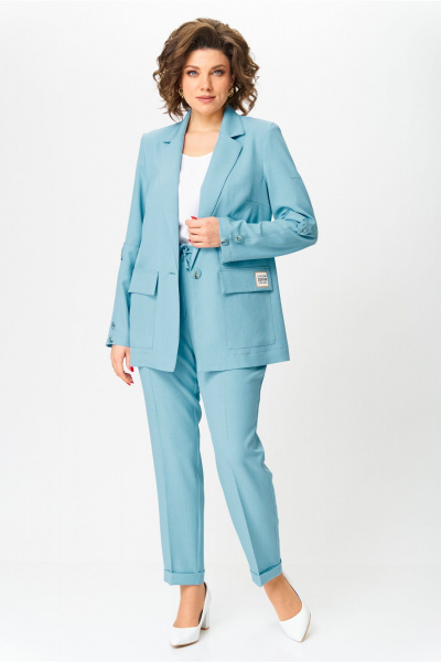 Брюки, жакет, топ Bonna Image 987/2 голубой - фото 3
