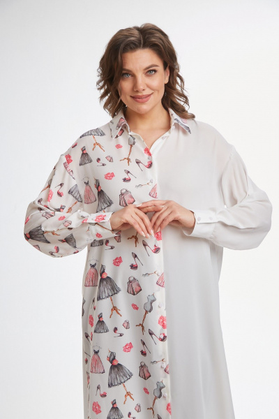 Рубашка Avenue 0315-4 молочный+дизайн - фото 6