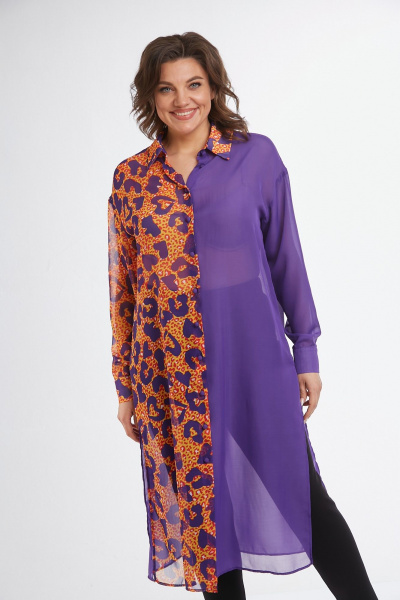 Рубашка Avenue 0315-5 фиолетовый+дизайн - фото 6