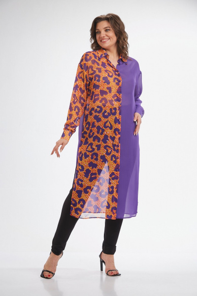 Рубашка Avenue 0315-5 фиолетовый+дизайн - фото 1