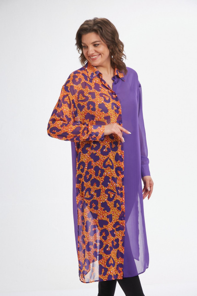 Рубашка Avenue 0315-5 фиолетовый+дизайн - фото 3