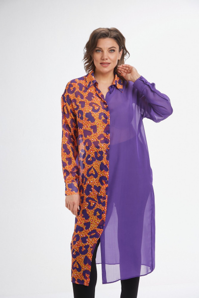 Рубашка Avenue 0315-5 фиолетовый+дизайн - фото 2
