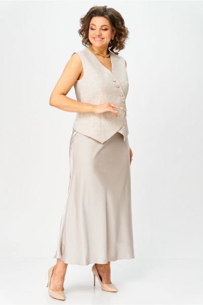 Жилет, юбка Bonna Image 961/2 бежевый - фото 10