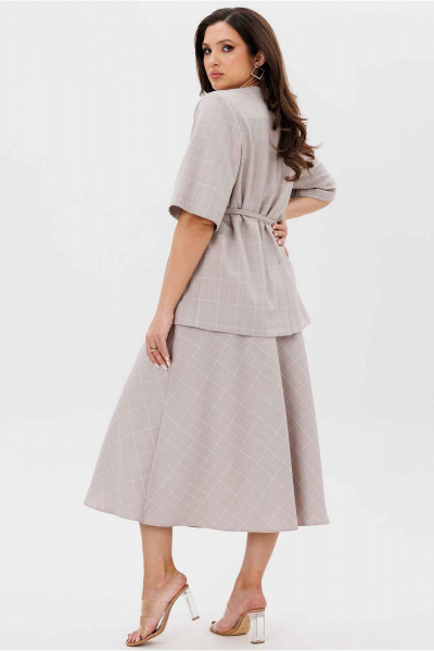 Жакет, юбка Mislana 1176 серый/клетка - фото 2