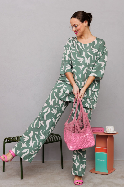 Блуза, брюки Mubliz 245 зеленый - фото 17