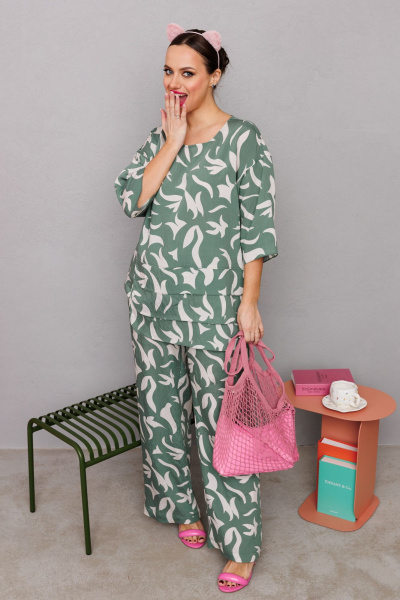 Блуза, брюки Mubliz 245 зеленый - фото 11