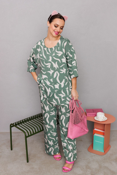 Блуза, брюки Mubliz 245 зеленый - фото 10