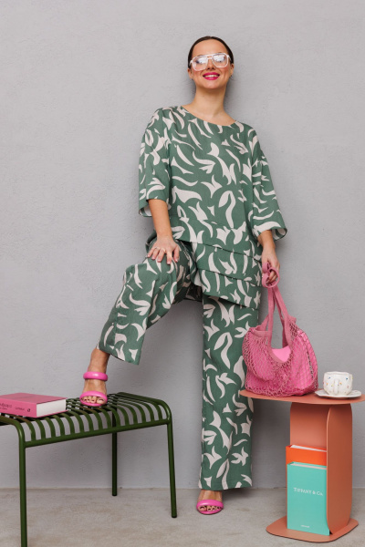 Блуза, брюки Mubliz 245 зеленый - фото 8