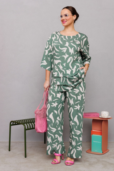 Блуза, брюки Mubliz 245 зеленый - фото 4
