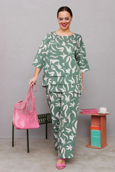 Блуза, брюки Mubliz 245 зеленый - фото 1