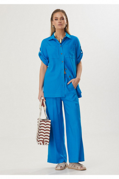 Блуза, брюки Твой имидж 2124 бирюзовый - фото 1