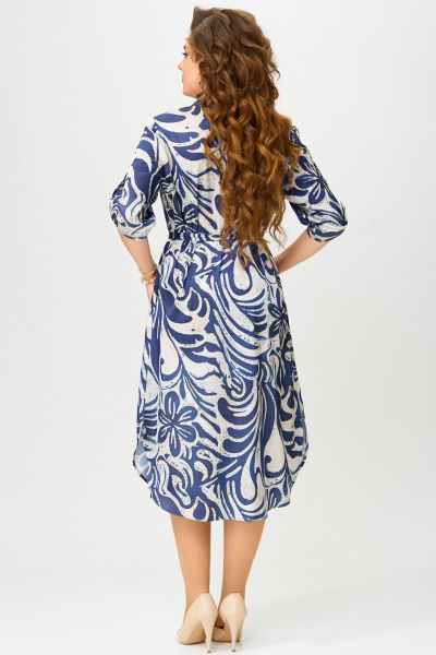 Платье Fita 1553 бежево-синий - фото 8