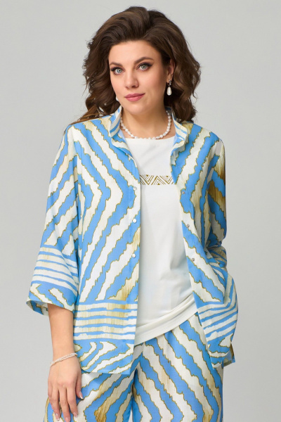 Блуза, брюки, топ Fita 1563 голубой - фото 3