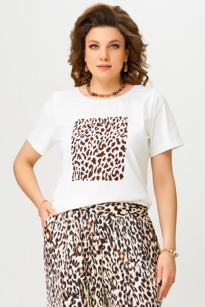 Джемпер Fita 20361 коричнево-молочный - фото 5