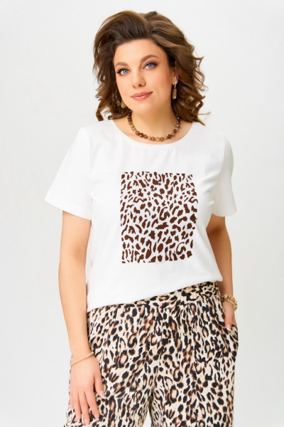 Джемпер Fita 20361 коричнево-молочный - фото 3