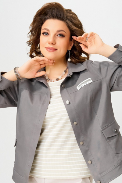 Бомбер Fita 20652 угольно-коричневый - фото 7