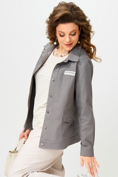 Бомбер Fita 20652 угольно-коричневый - фото 6