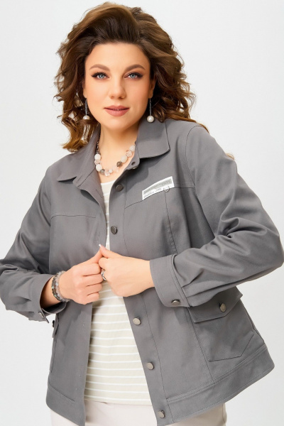 Бомбер Fita 20652 угольно-коричневый - фото 2