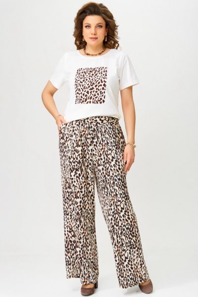 Брюки, джемпер Fita 3041 коричнево-молочный - фото 2