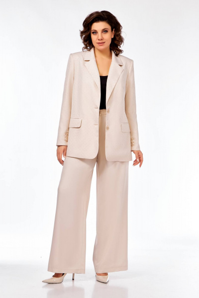 Брюки, жакет Ольга Стиль С-903 молочный - фото 1