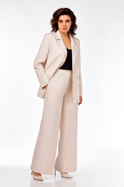 Брюки, жакет Ольга Стиль С-903 молочный - фото 4
