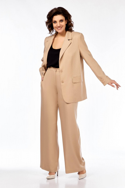 Брюки, жакет Ольга Стиль С-903 бежевый - фото 6