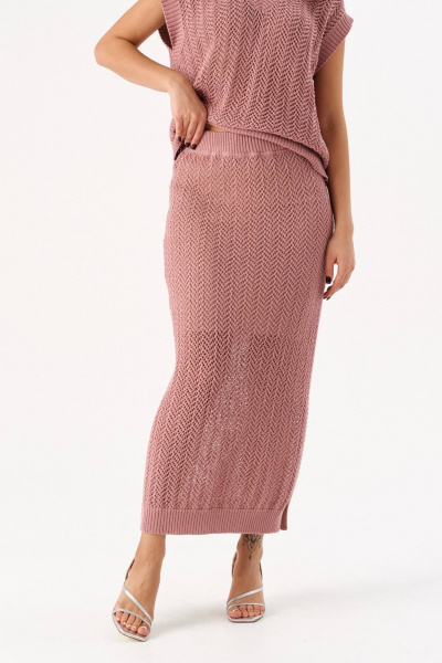 Топ, юбка Romgil РВ0214-ХЛ4 ягодный крем - фото 7