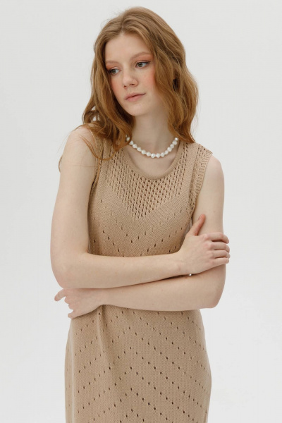 Платье Romgil РВ0216-ХЛ4 песочный - фото 3