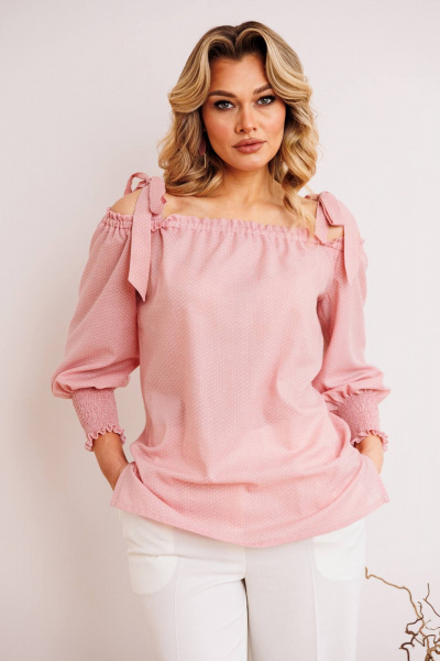 Блуза, брюки Мода Юрс 2748 розовый+молочный - фото 4