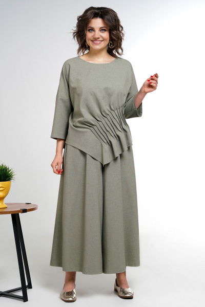 Блуза, кюлоты Alani Collection 2311 олива - фото 3