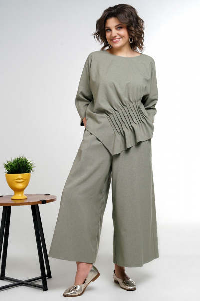 Блуза, кюлоты Alani Collection 2311 олива - фото 1