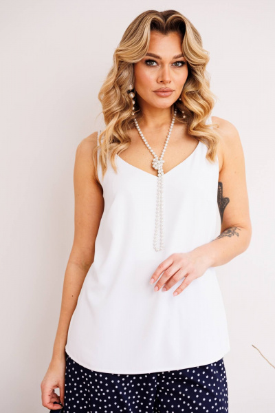 Блуза, брюки, топ Мода Юрс 2900 синий_горох - фото 11