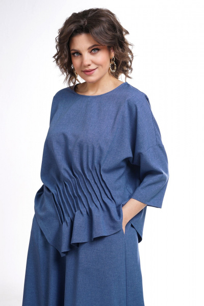 Блуза, кюлоты Alani Collection 2311 синий - фото 8