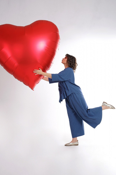 Блуза, кюлоты Alani Collection 2311 синий - фото 11