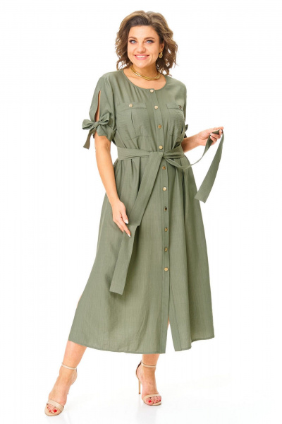 Платье VI ORO VR-1180 оливка - фото 1