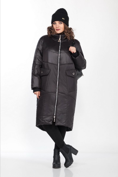 Зимнее пальто в стиле Бохо с капюшоном и утеплителем Lady Secret 8280/1 черный - фото 8