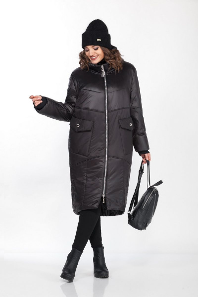 Зимнее пальто в стиле Бохо с капюшоном и утеплителем Lady Secret 8280/1 черный - фото 7