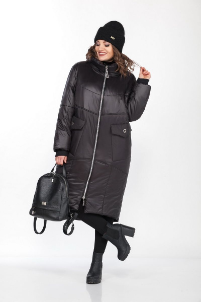 Зимнее пальто в стиле Бохо с капюшоном и утеплителем Lady Secret 8280/1 черный - фото 1