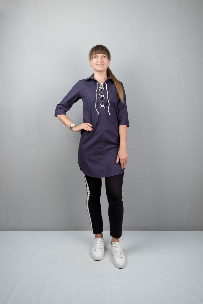 Туника А-силуэта с декоративной шнуровкой на планке Mita ЖМ951 - фото 1