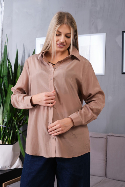 Рубашка Colibri А_108 коричневый - фото 2