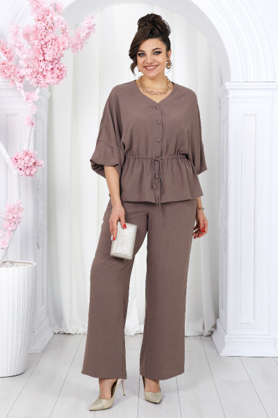 Блуза, брюки Ninele 6056 светло-коричневый - фото 1