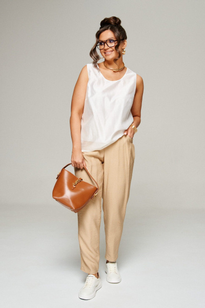 Блуза, брюки, жакет Beautiful&Free 6315 бежевый - фото 7