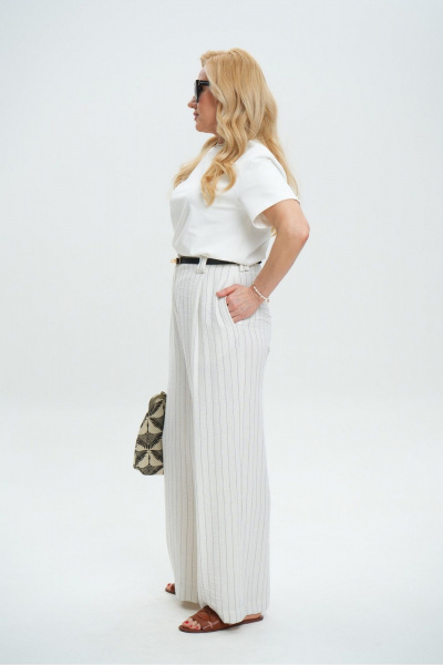 Брюки Colibri А_106 полоска_молочный - фото 4