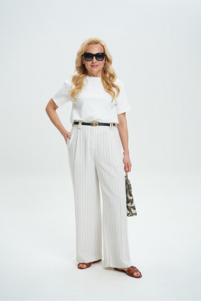 Брюки Colibri А_106 полоска_молочный - фото 1