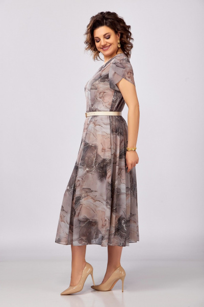 Платье Swallow 843.2 принт_бежево-коричневый_мрамор - фото 7