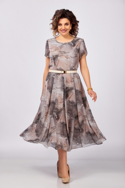 Платье Swallow 843.2 принт_бежево-коричневый_мрамор - фото 5