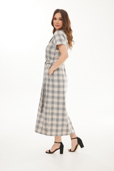 Платье Mirolia 1247 бежевая_клетка - фото 6