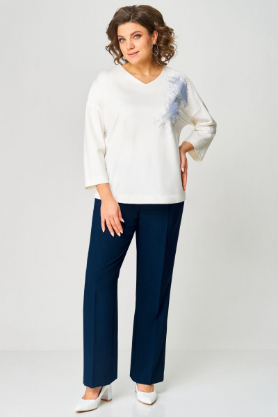 Брюки, туника Мишель стиль 1275 молочно-синий - фото 1