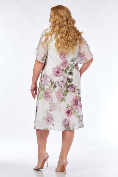 Платье Элль-стиль 2209/12 молоко_принт_цветы - фото 4
