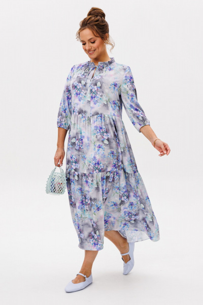 Платье Mubliz 257 голубой-цветы - фото 24